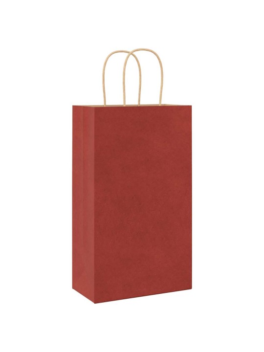 Paperikassit 250 kpl kahvoilla punainen 21x11x36 cm