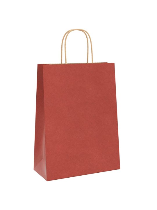 Paperikassit 250 kpl kahvoilla punainen 26x12x35 cm