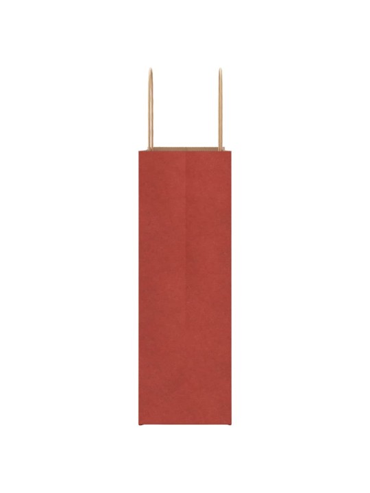 Paperikassit 250 kpl kahvoilla punainen 26x12x35 cm