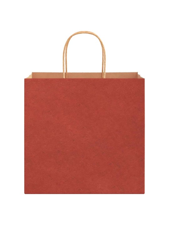 Paperikassit 250 kpl kahvoilla punainen 26x17x25 cm