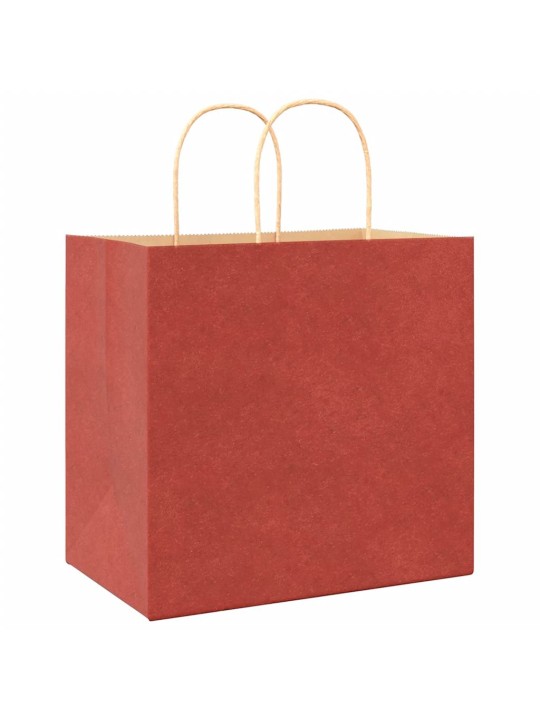Paperikassit 250 kpl kahvoilla punainen 26x17x25 cm