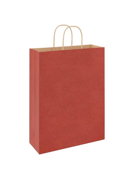 Paperikassit 250 kpl kahvoilla punainen 32x12x42 cm
