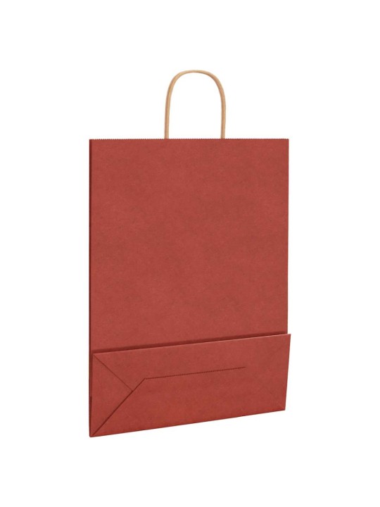 Paperikassit 250 kpl kahvoilla punainen 32x12x42 cm