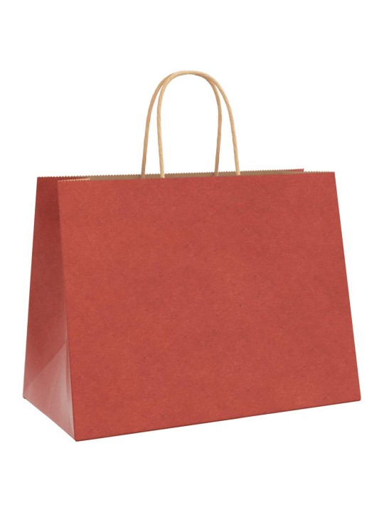 Paperikassit 250 kpl kahvoilla punainen 32x17x25 cm