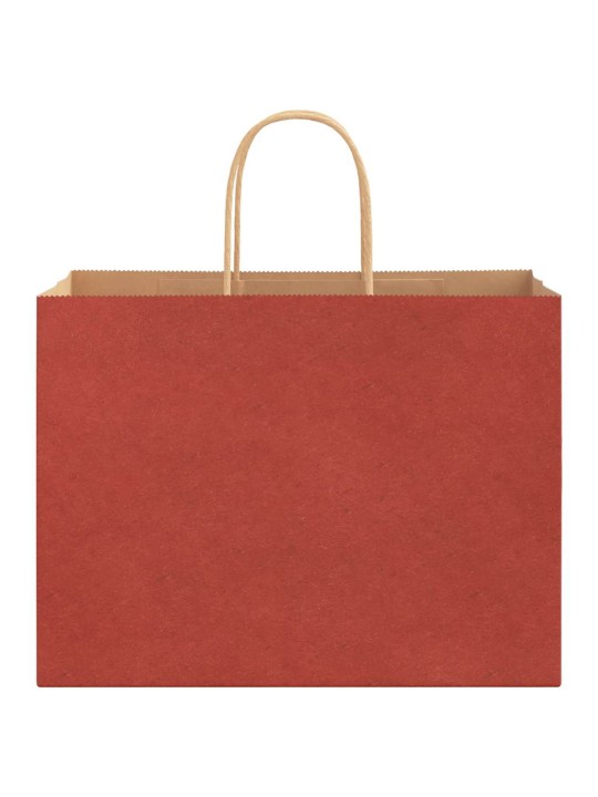 Paperikassit 250 kpl kahvoilla punainen 32x17x25 cm