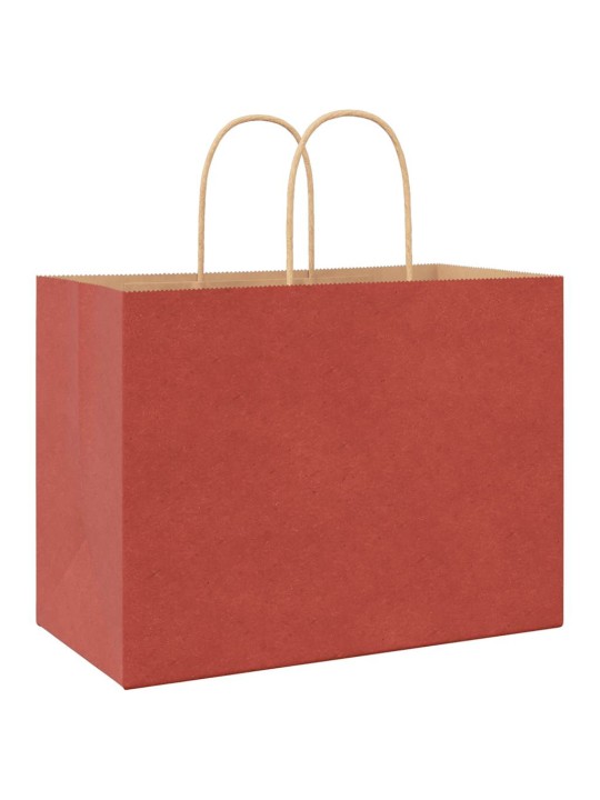 Paperikassit 250 kpl kahvoilla punainen 32x17x25 cm