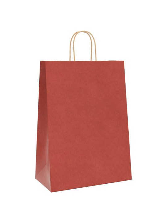 Paperikassit 250 kpl kahvoilla punainen 32x17x44 cm