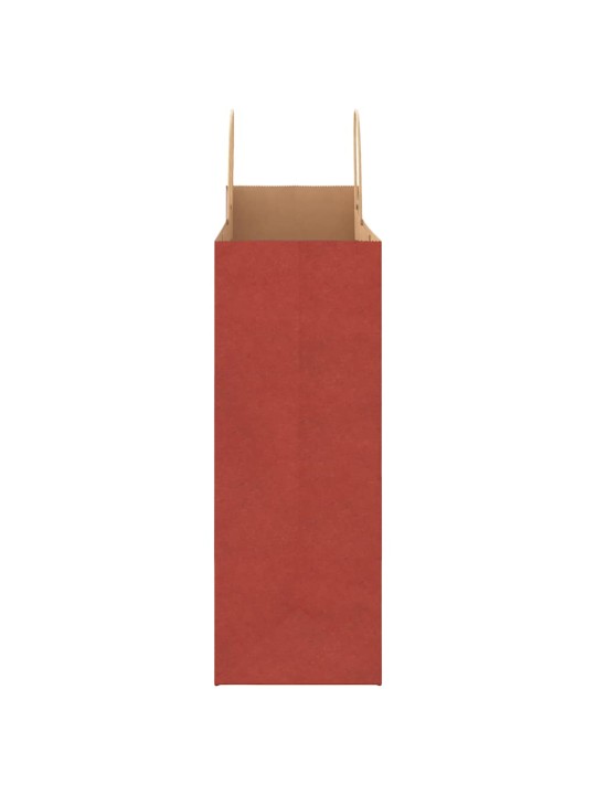 Paperikassit 250 kpl kahvoilla punainen 32x17x44 cm