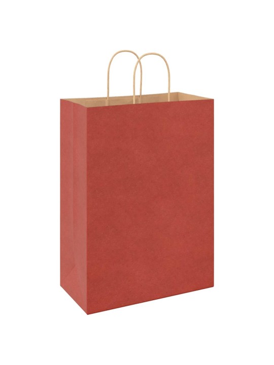 Paperikassit 250 kpl kahvoilla punainen 32x17x44 cm