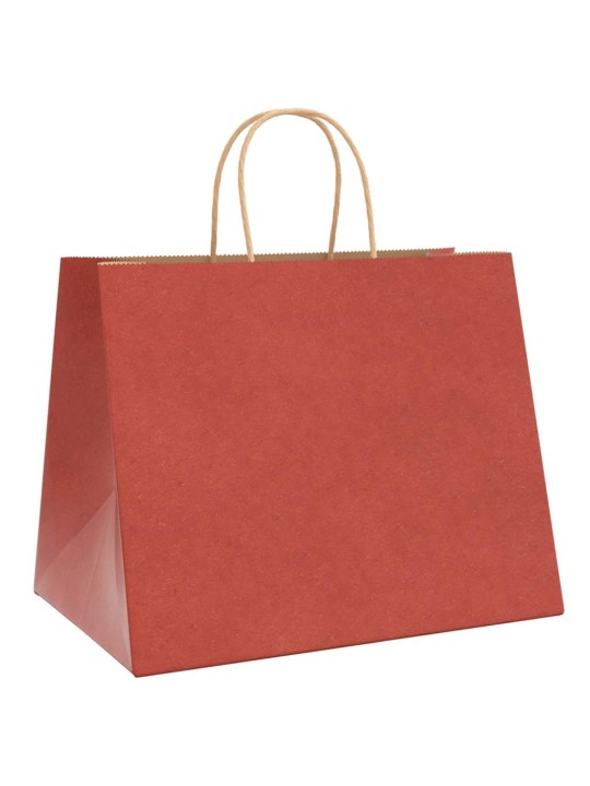 Paperikassit 250 kpl kahvoilla punainen 32x22x24 cm