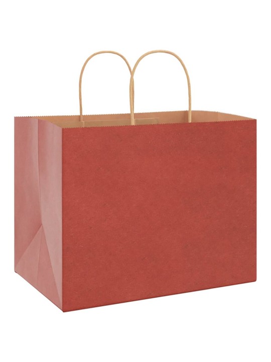 Paperikassit 250 kpl kahvoilla punainen 32x22x24 cm
