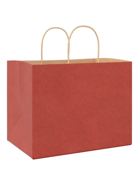 Paperikassit 250 kpl kahvoilla punainen 32x22x24 cm