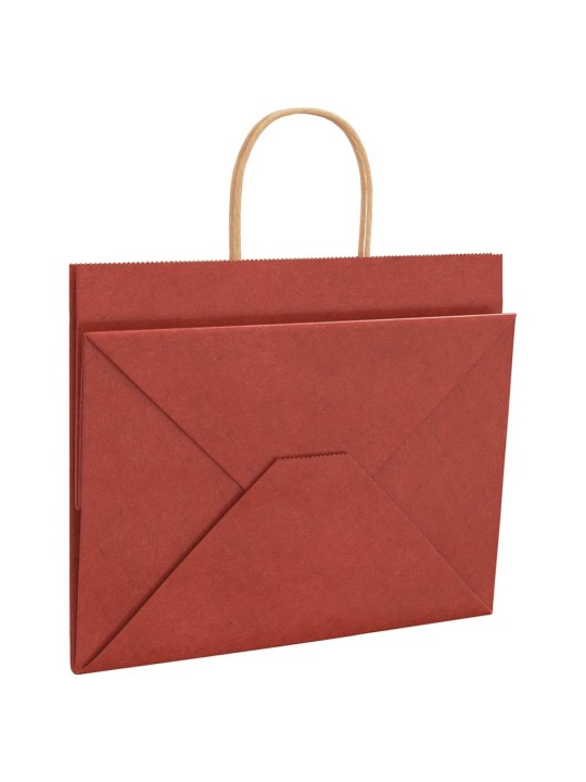 Paperikassit 250 kpl kahvoilla punainen 32x22x24 cm