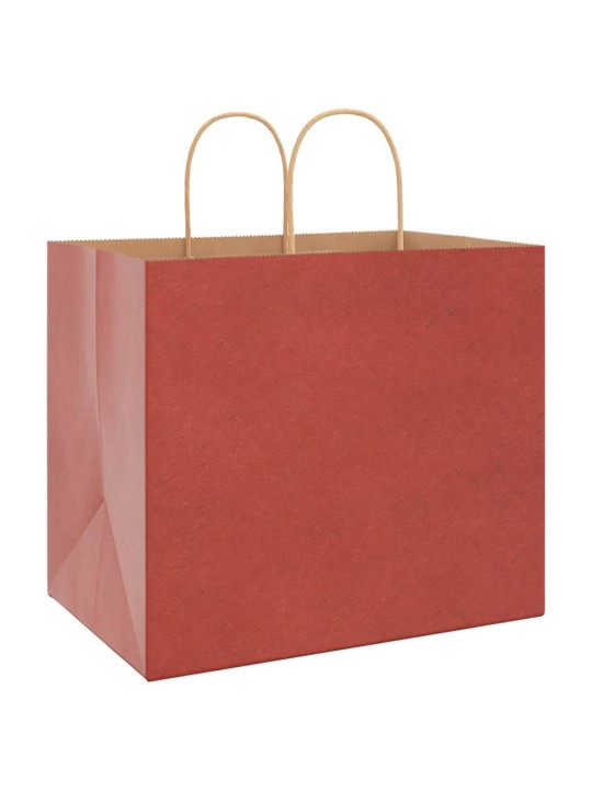 Paperikassit 250 kpl kahvoilla punainen 32x22x28 cm