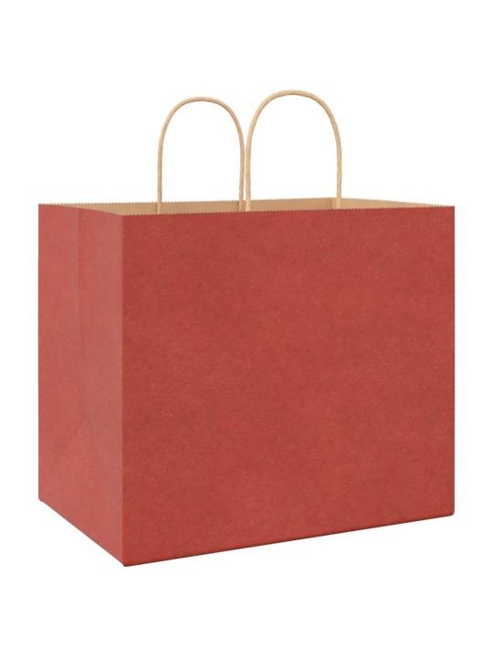 Paperikassit 250 kpl kahvoilla punainen 32x22x28 cm