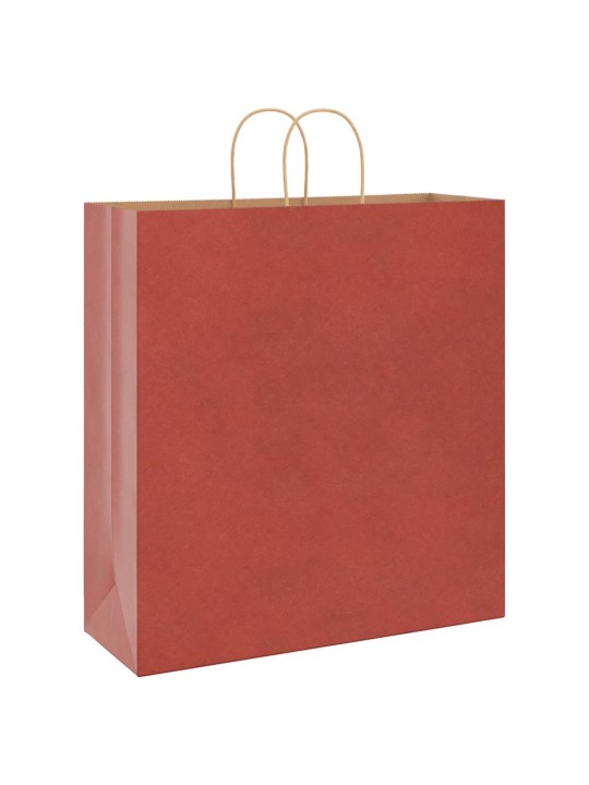 Paperikassit 250 kpl kahvoilla punainen 45x17x48 cm