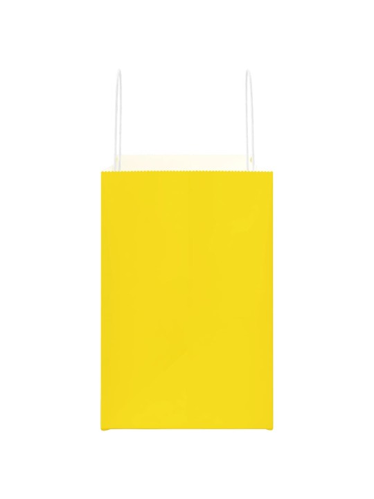 Paperikassit 50 kpl kahvoilla keltainen 26x17x25 cm
