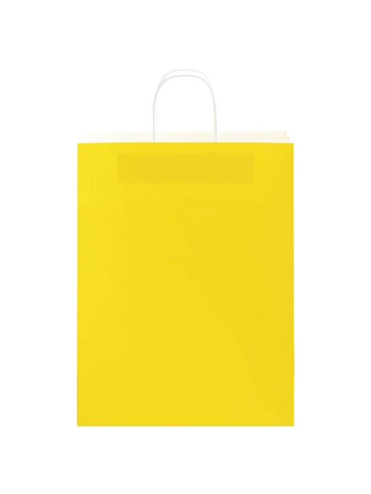 Paperikassit 50 kpl kahvoilla keltainen 32x12x42 cm