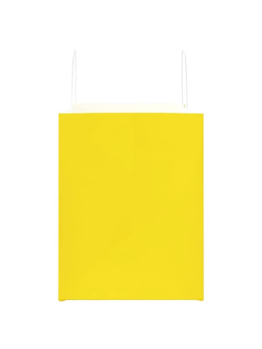 Paperikassit 50 kpl kahvoilla keltainen 32x22x28 cm