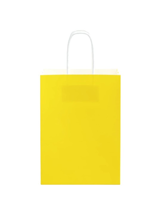 Paperikassit 250 kpl kahvoilla keltainen 15x8x21 cm