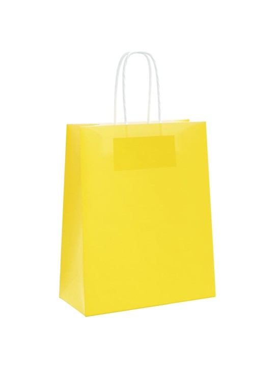 Paperikassit 250 kpl kahvoilla keltainen 18x8x22 cm
