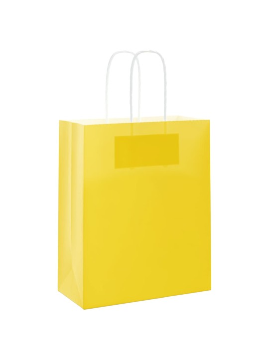 Paperikassit 250 kpl kahvoilla keltainen 18x8x22 cm
