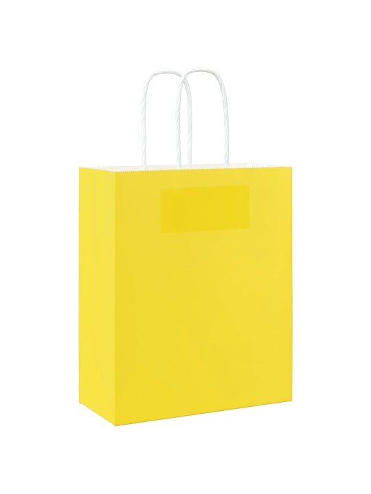 Paperikassit 250 kpl kahvoilla keltainen 18x8x22 cm
