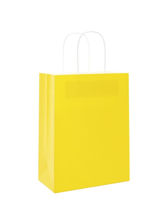 Paperikassit 250 kpl kahvoilla keltainen 21x11x28 cm