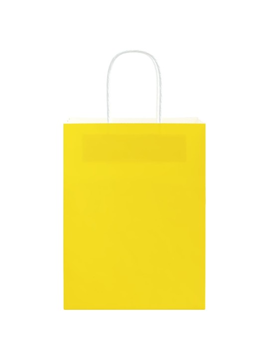 Paperikassit 250 kpl kahvoilla keltainen 21x11x28 cm