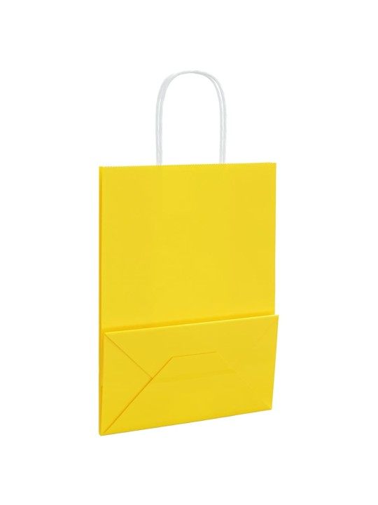 Paperikassit 250 kpl kahvoilla keltainen 21x11x28 cm