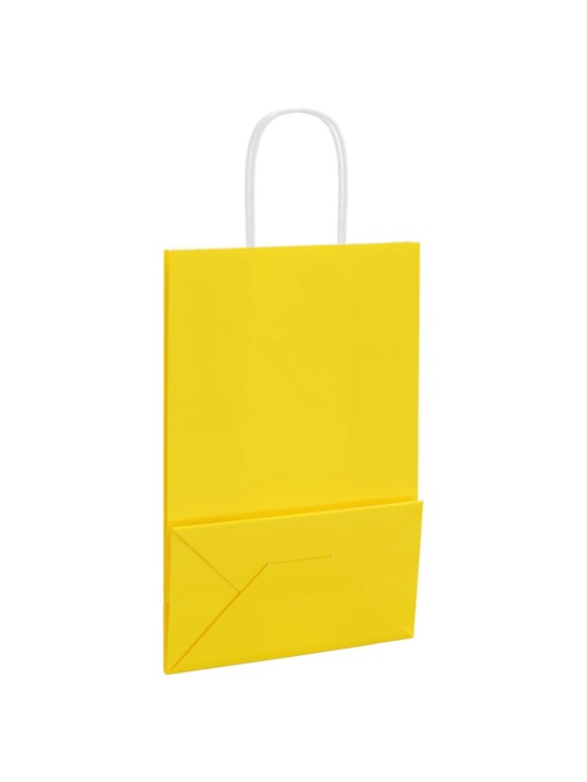 Paperikassit 250 kpl kahvoilla keltainen 21x11x31 cm
