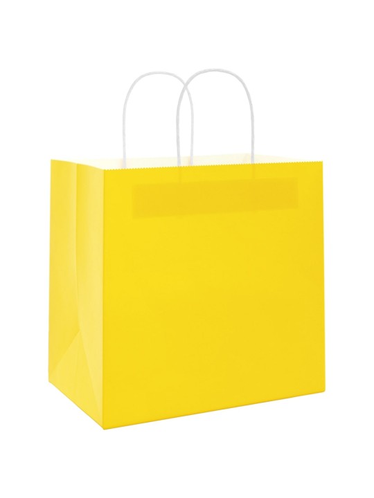 Paperikassit 250 kpl kahvoilla keltainen 21x11x36 cm