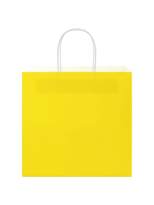 Paperikassit 250 kpl kahvoilla keltainen 26x17x25 cm