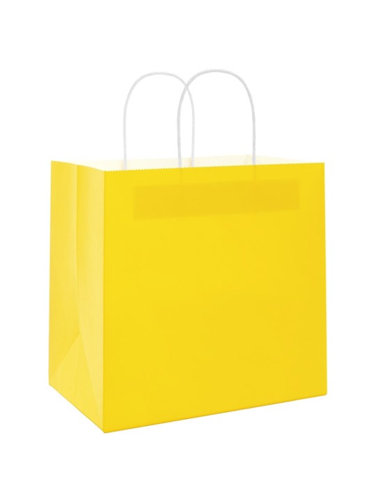 Paperikassit 250 kpl kahvoilla keltainen 26x17x25 cm