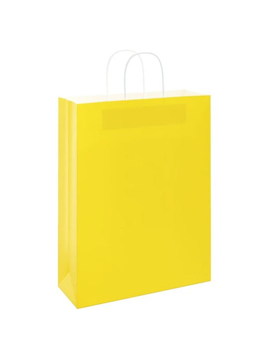 Paperikassit 250 kpl kahvoilla keltainen 32x12x42 cm
