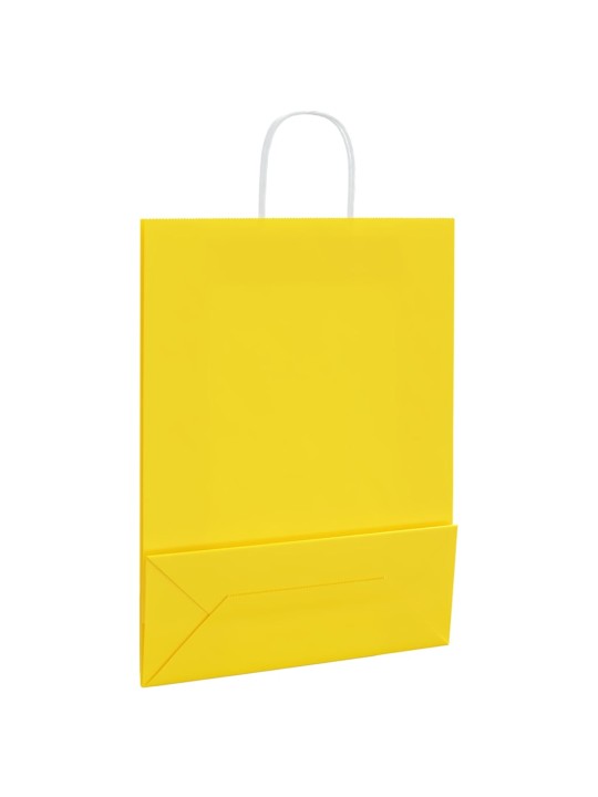 Paperikassit 250 kpl kahvoilla keltainen 32x12x42 cm