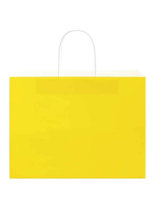 Paperikassit 250 kpl kahvoilla keltainen 32x17x25 cm