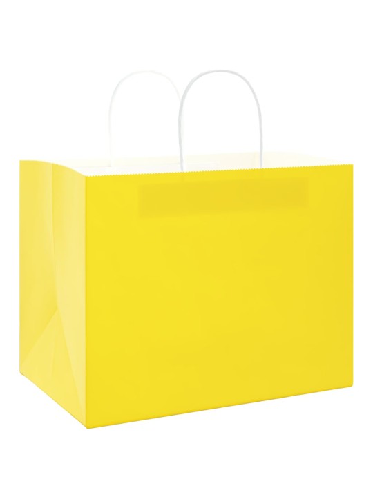 Paperikassit 250 kpl kahvoilla keltainen 32x22x24 cm