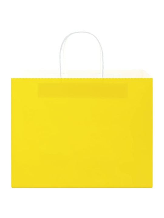 Paperikassit 250 kpl kahvoilla keltainen 32x22x24 cm