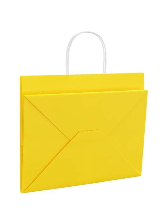 Paperikassit 250 kpl kahvoilla keltainen 32x22x24 cm