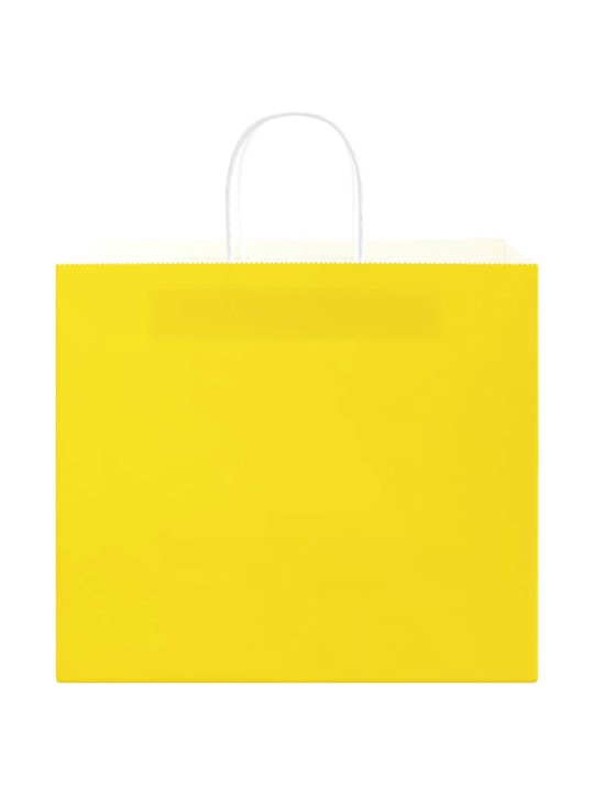 Paperikassit 250 kpl kahvoilla keltainen 32x22x28 cm
