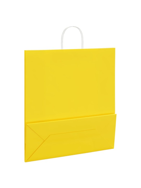 Paperikassit 250 kpl kahvoilla keltainen 45x17x48 cm