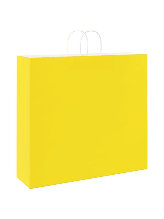 Paperikassit 250 kpl kahvoilla keltainen 54x15x49 cm
