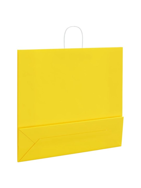 Paperikassit 250 kpl kahvoilla keltainen 54x15x49 cm