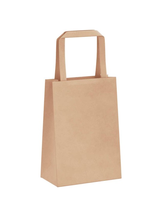 Paperikassit 50 kpl kahvoilla ruskea 15x8x21 cm