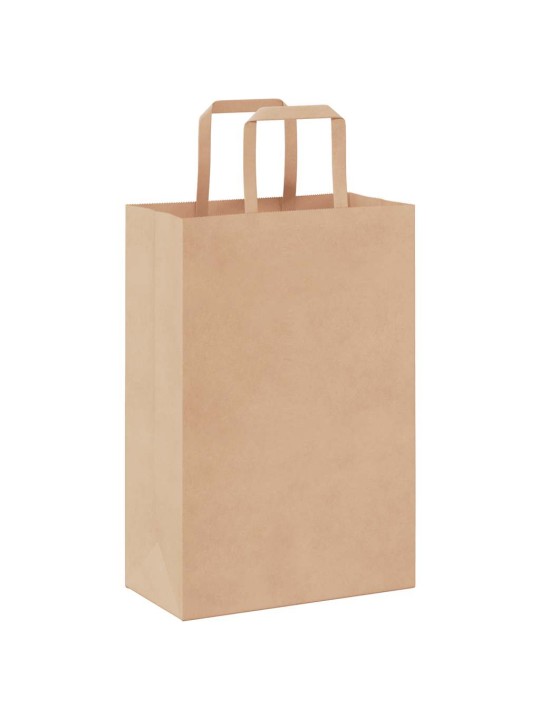 Paperikassit 50 kpl kahvoilla ruskea 21x11x31 cm