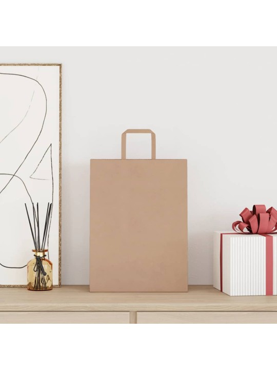 Paperikassit 50 kpl kahvoilla ruskea 26x12x35 cm