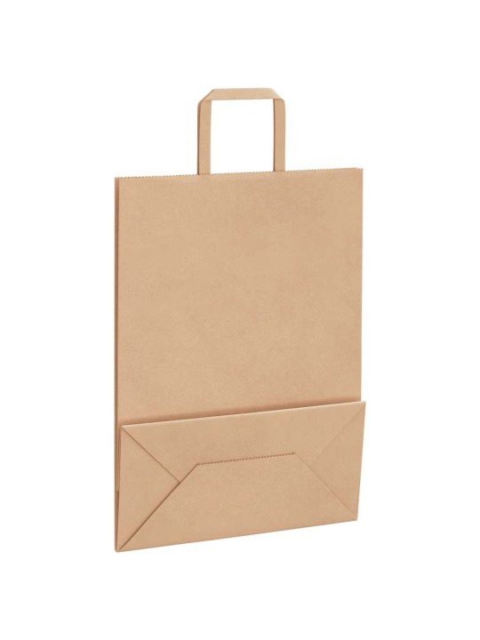Paperikassit 50 kpl kahvoilla ruskea 26x12x35 cm