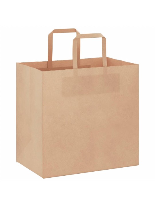 Paperikassit 50 kpl kahvoilla ruskea 26x17x25 cm