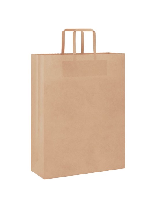Paperikassit 50 kpl kahvoilla ruskea 32x12x42 cm